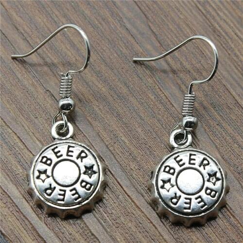 Dangle Earrings New Earring 17x14mm Beer Bottle Cap Earrings Women Fashion Jewelry Gift For Women