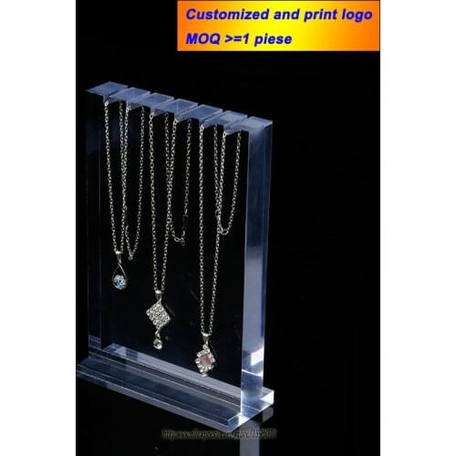 High Quality Thickness Clear Acrylic Necklace Dislay Stand Vertical Necklace Holder Pendant Showing Rack Bracelet Showcase