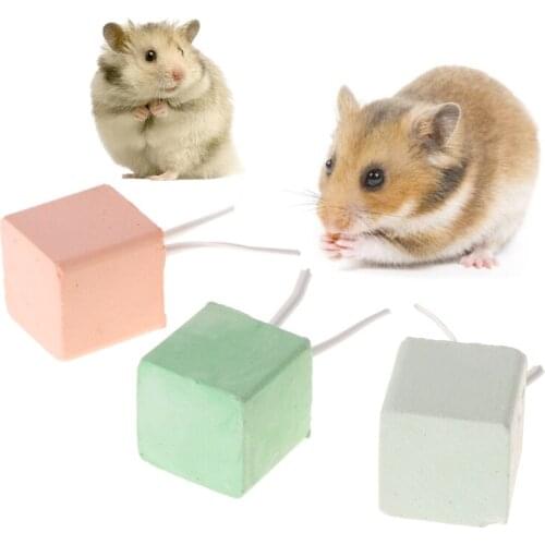 Hamster Teeth Grinding Stone Mineral Calcium Rabbit Rat Squirrel Toys Cube Hang