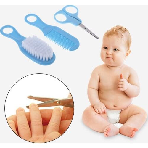 1 Set Baby Grooming Brush Comb Scissors Nail Cutter Newborn Nursing Care Children Supplies Portable Soft Bristle Accessories