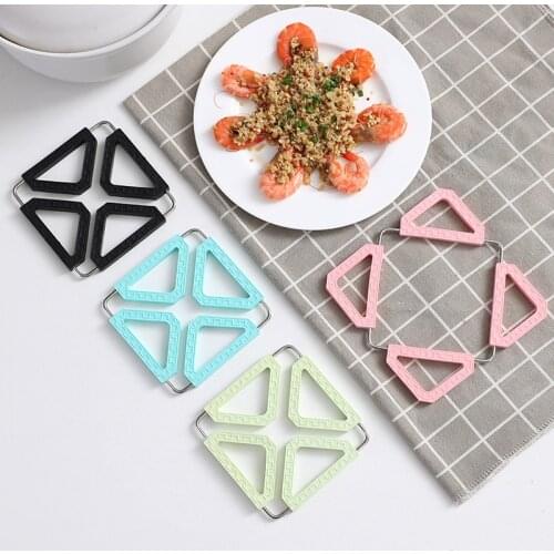 1pcs Silicone Holder Mat Kitchen Heat Non-slip Resistant Trivet Pot Tray Straightener Insulation Mats with Rich Colors