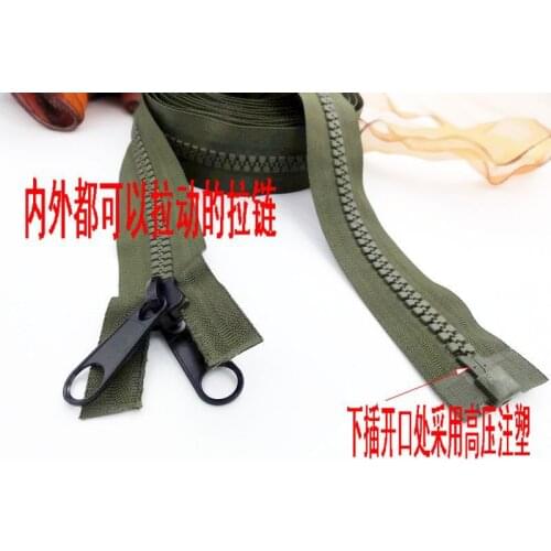 10# resin zippers for sewing double zipper pullers for outdoor tent 220cm shipping zip wholesale free shipping