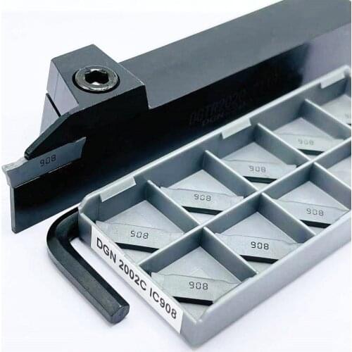 10PCS DGN 2002J / DGN 2002C 2mm grooving carbide insert + 1PC DCTR2020-2T18 DCTR1616-2T18 Turning holder