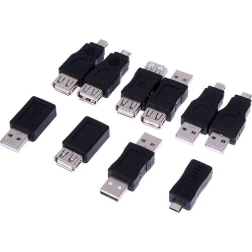 10Pcs/lot OTG 5pin F/M Mini USB Micro Adapter Converter USB Male to Female Micro USB Adapter