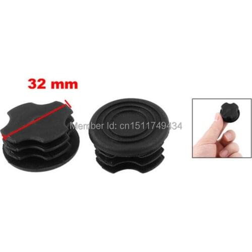 32mm Dia Round Plastic Blanking End Cap Tubing Tube Insert 100pcs