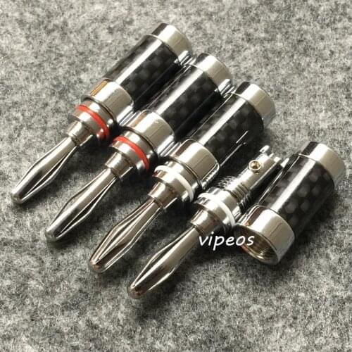 ADSP02 Carbon fiber Rhodium plated speaker cable banana plug 4pieces