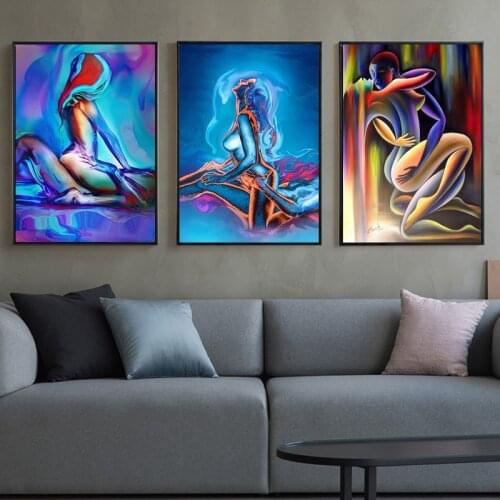 Woman Men Nude Sexy Body Abstract Art Canvas Painting Print Sex Posters Wall Modern Art Pictures for Home Bedroom Painting Decor