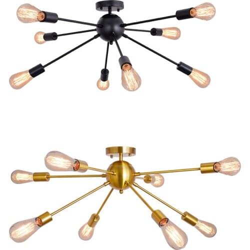 American Retro Loft Industrial Wind Ceiling Satellite Lamp Creative Personality Ceiling Lamp Branch Iron Ceiling Light