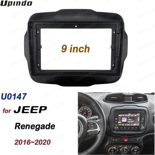 2 Din 9 Inch Car Radio Plastic Fascia Panel Frame for JEEP Renegade 2016~2020 Installation DVD GPS Mp5 ABS+PC Dash Mount Kit