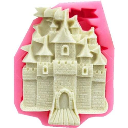 Free Shopping Castle Architecture Cake Mold Silicone European Style 3D Castle Fondant Mold DIY Baking Cake Decoration Tools LH34