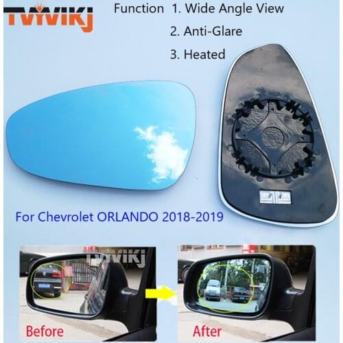 TVYVIKJ side rearview mirror blue glass lens For Chevrolet ORLANDO 2018-2019 wide angle view anti glare door mirror