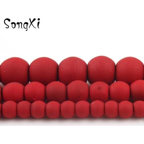 Natural Stone Beads Dark Red Rubber Hematite Round Loose Beads for Jewelry Making Handmade DIY Bracelet Necklace 4 6 8mm 15 Inch