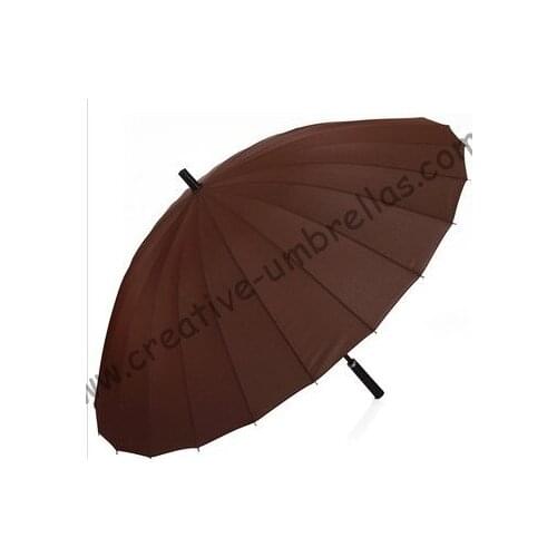 Business parasol,24 ribs metal umbrellas,14mm metal shaft and fluted metal long ribs,hand open,shoulder hanging