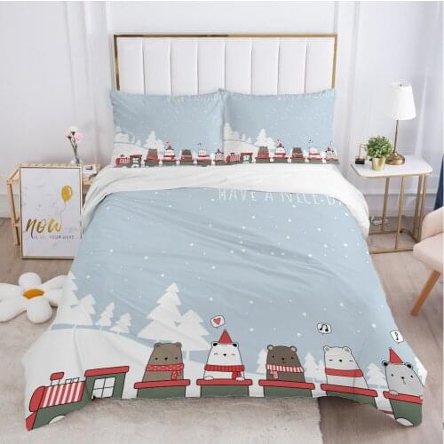 Children Bedding set for Kids Baby Child Girls boy140x200 Single Quilt/Comfortable/Duvet Cover Set Bed Linens Cute snow