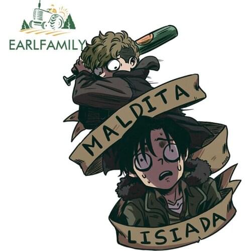 EARLFAMILY 13cm x 8.9cm for Maldita Lisiada Car Sticker Personality Creative VAN Stickers Waterproof Scratch-proof Vinyl Decal
