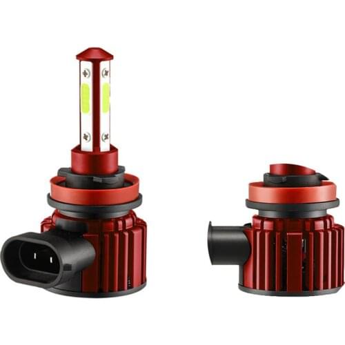 F8 4-Sides Glow LED Car Headlight Automobile LED Lamp Upgrade Section Universal Car Headlight Red H8/H9/H11