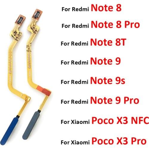 FingerPrint Home Button Touch ID Sensor Flex Cable For Xiaomi Redmi Note 9s / Note 9pro Note 9 Note 8 8T Pro Replacement Parts