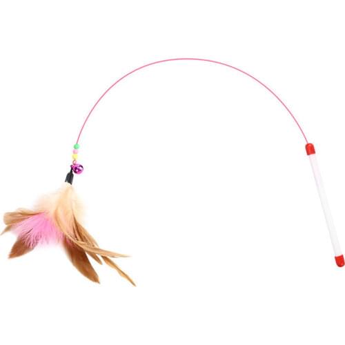 100cm Top Quality Pet Cat Toy With Bell Newly Design Bird Feather Plush Plastic Catcher Teaser Cat Toy pet products