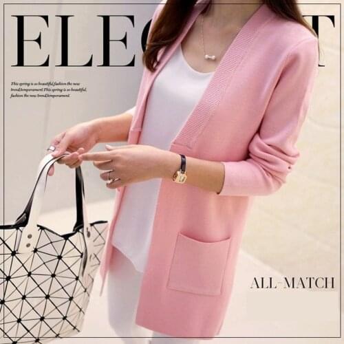 Free Shipping 2015 Spring and Autumn Womens Top Medium-long Cardigan Outerwear Sweater