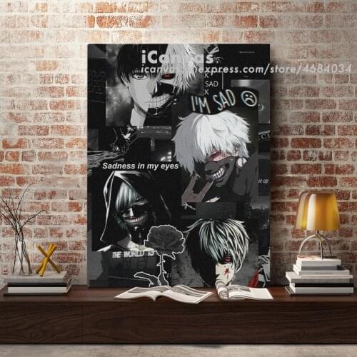 Ken Kaneki Tokyo Ghoul Anime Aesthetic Canvas Home Decor Painting Wall Art Decoration Prints Dorm Living Room Bedroom Poster