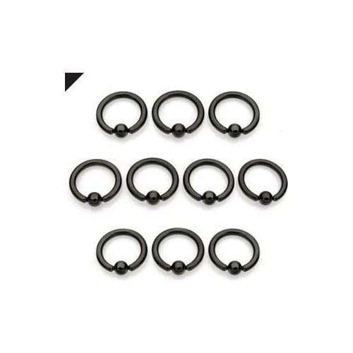 Stainless Steel Captive Bead Rings CBR BCR 16G Vacuum Plating Black Mixed Sizes Free Shipping High Quality Promotion Gift