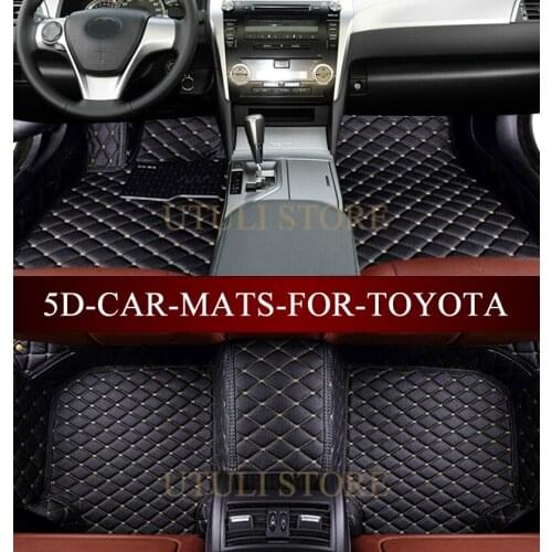 Leather Car floor mats for Toyota Vios Crown Verso 3D custom fit car all weather carpet floor liners