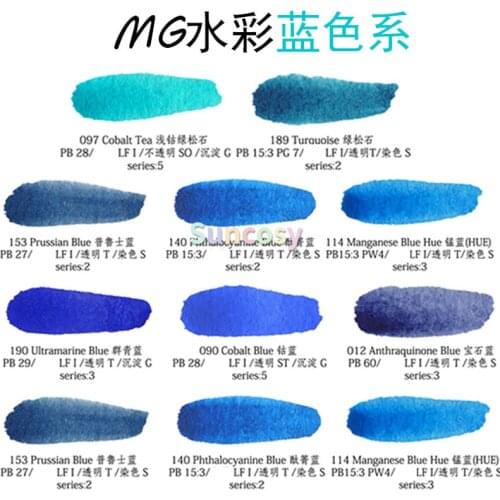 M. Graham Blue Series Watercolor Paint, 1ml 2ml Sub-packaged, Artist Quality, Hand Account Novice Hand Painting