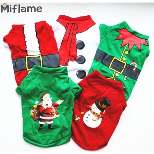 Miflame Christmas Small Dogs Clothes Santa Claus Printing Dog Hoodies For Dogs Sweatshirts Pomeranian Bichon Cosplay Pet Costume