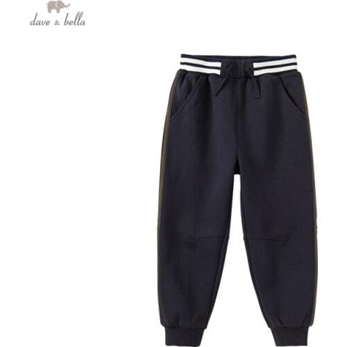 DKH18827 dave bella autumn 5Y-13Y kids boys fashion soild pockets pants children boutique casual full-length pants