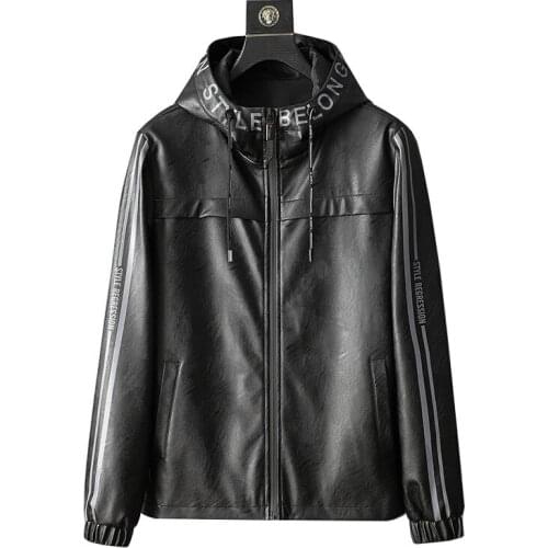 2019 New High Quality Autumn Winter Man Jackets PU Leather Stand Collar Motorcycle Causal Men Jacket Coat