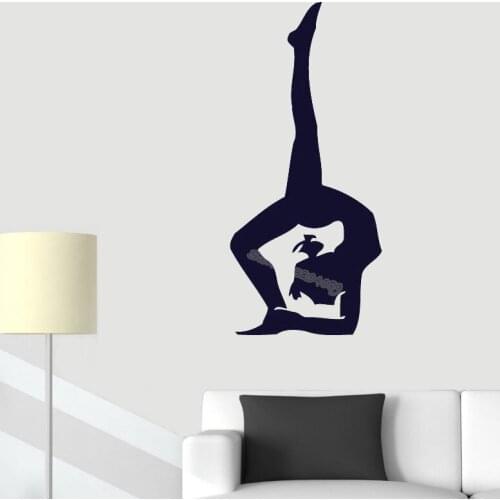 Yoga Girl Gymnast wall Sticker Body flexibility Gym Decor Art Murals Home Background Decor Yoga studio Removable Decals EA204