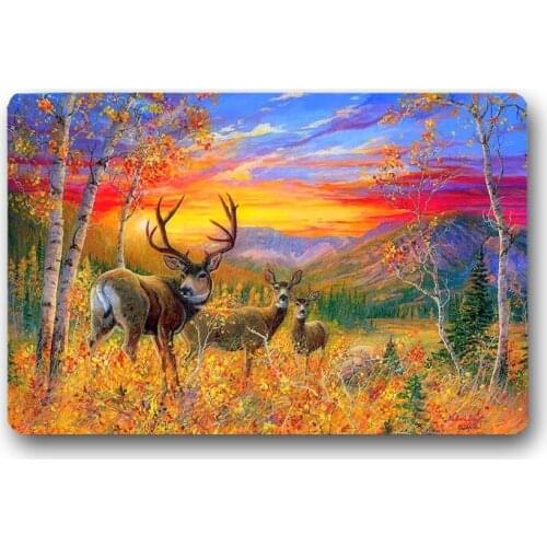 Deer Floor Mats Custom Bathroom Kitchen Carpets Doormats DIY Living Room Floor Mat Anti-Slip Bath Tapeteat