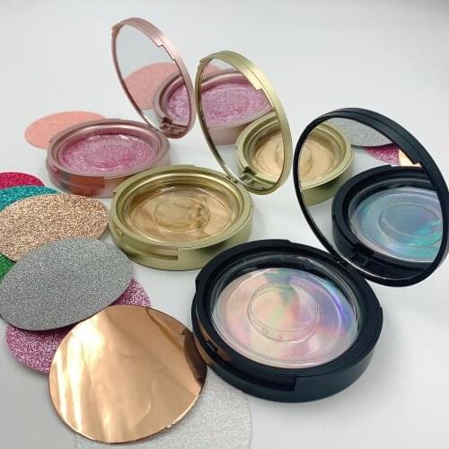 New 30pcs Eyelash Packaging Circle Box with Mirror 8-25mm 3D False Eyelashes Packaging Box Makeup Beauty