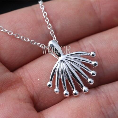 New Arrivals 925 Sterling Silver ColorFan Shaped Necklaces & Pendants for Women Fashion Sterling-silver-jewelry Designer Charms