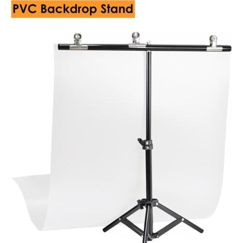 Photography PVC Backdrop Background Support Stand System Metal Backgrounds for Photo Studio 68cm Backdrop & 3pcs Clamp
