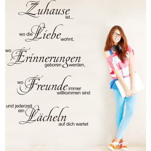 German Wall Decor Vinyl Removable Family Liebe Wall Decals Love Quotes Modern Art Wall Stickers For Living Room and Bedroom H564