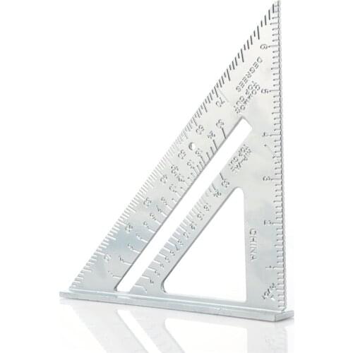Professional Protractor 7-inch aluminum alloy carpentry triangle ruler metric inch 90 degree 45 degree square triangle ruler