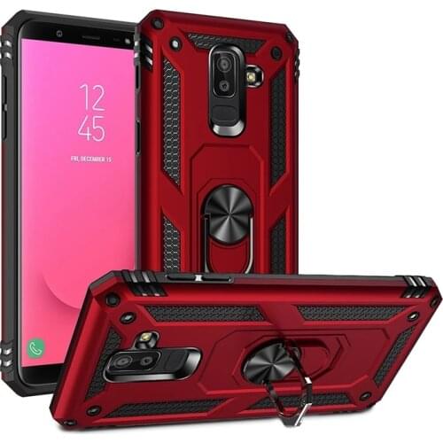 Metal Armor Shockproof Phone Case For Samsung A6 A7 A8 A9 J4 J6 J3 J7 2018 A81 A91 M31 M51 A10s A20s Kickstand Protection Case