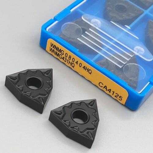 10pcs WNMG080404 HQ CA4125 external turning tool tungsten steel blade WNMG080404 machining steel Carbide Inserts CNC lathe tools