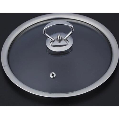 General purpose tempered glass cover 16-32cm milk soup pot steamer frying pan lid visible heat-resistant shockproof kitchen tool