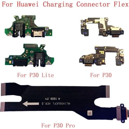 USB Charging Port Connector Board Parts USB Flex Cable For Huawei P30 P30Lite P30 Pro With Microphone Mic Repair Part