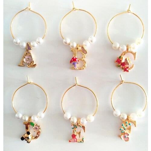 Wine charms New Fashion Design 6PCS Wine Glass Charms Rings Marker Christmas Party Bar Table Decorations Christmas Gift