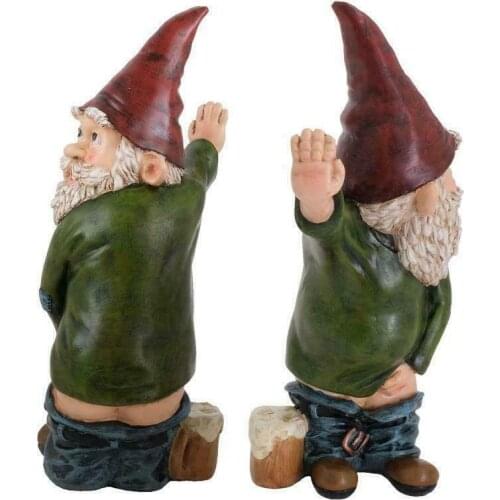 Waterproof Garden Lawn Resin Naughty Gnome Ornament Funny Dwarfs Indoor Outdoor Decor Home Figurines Decoartion Accessories