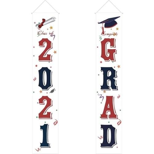 Graduation Porch Sign Class of 2021 Congrats Grad Hanging Banner Graduation Party Decorations Graduation Party Supplies