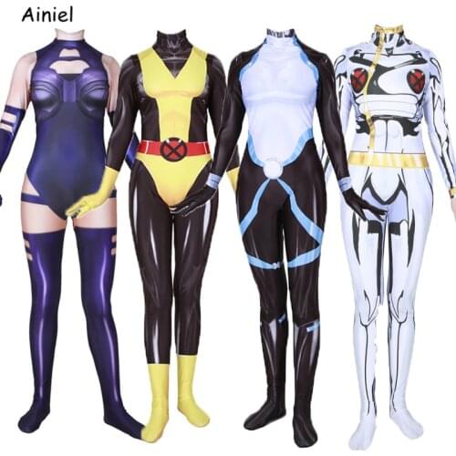 X-Men Storm Jean Grey Kitty Pryde Shadowcat Psylocke Suit Cosplay Costume Super Hero Bodysuit Jumpsuit Zentai for Kids Women