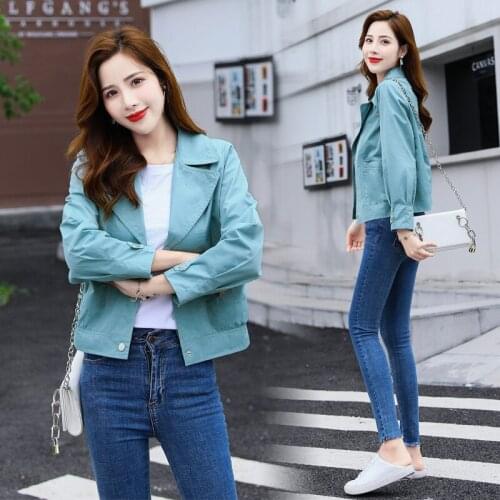 Jacket womens new 2019 explosion models autumn short macarons tops womens jackets and coats l jacket women