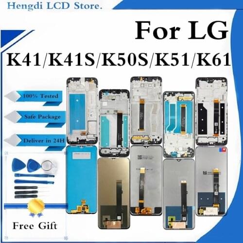 LCD For LG K41S K410 K51Display K61 LCD Display Touch Screen Digitizer Assembly For LG K50S K41 Screen Replacement K500 Q630