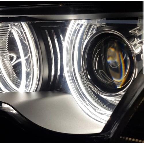 1 set White Crystal DTM Style LED Angel Eyes kits Halo Rings Light For BMW E36 E38 E39 E46 M3 E90 E91 Xenon Halogen Lens