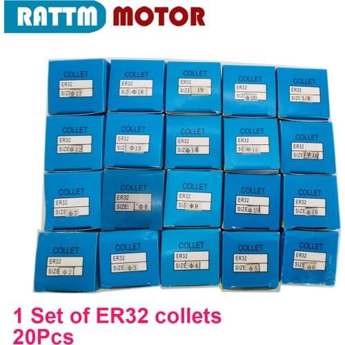 1 set of Spring Collet Chuck ER32 (20pcs) High Precision For CNC Milling Lathe Spindle Tool Holder Accessorie