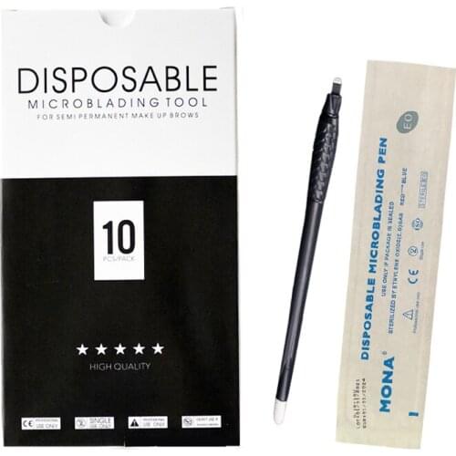 100pcs Disposable microblading pen 18U with 0.15mm blade for eyebrow permanent makeup manual eyebrow hand tools